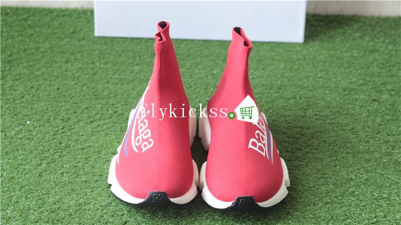 Balenciaga Pattern Speed Trainer Sock Red